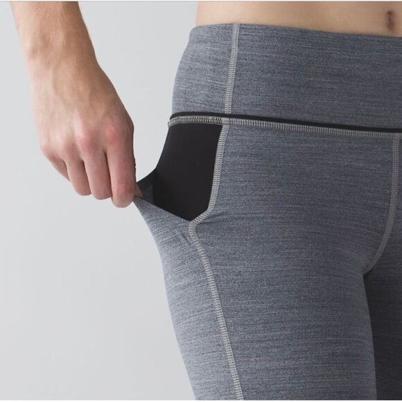 Lululemon Pace Rival Crop Legging Heather Gray Black - Picture 9 of 15